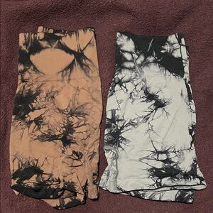 Tie-Dye Biker Shorts — Black & brown and Black & White Pair